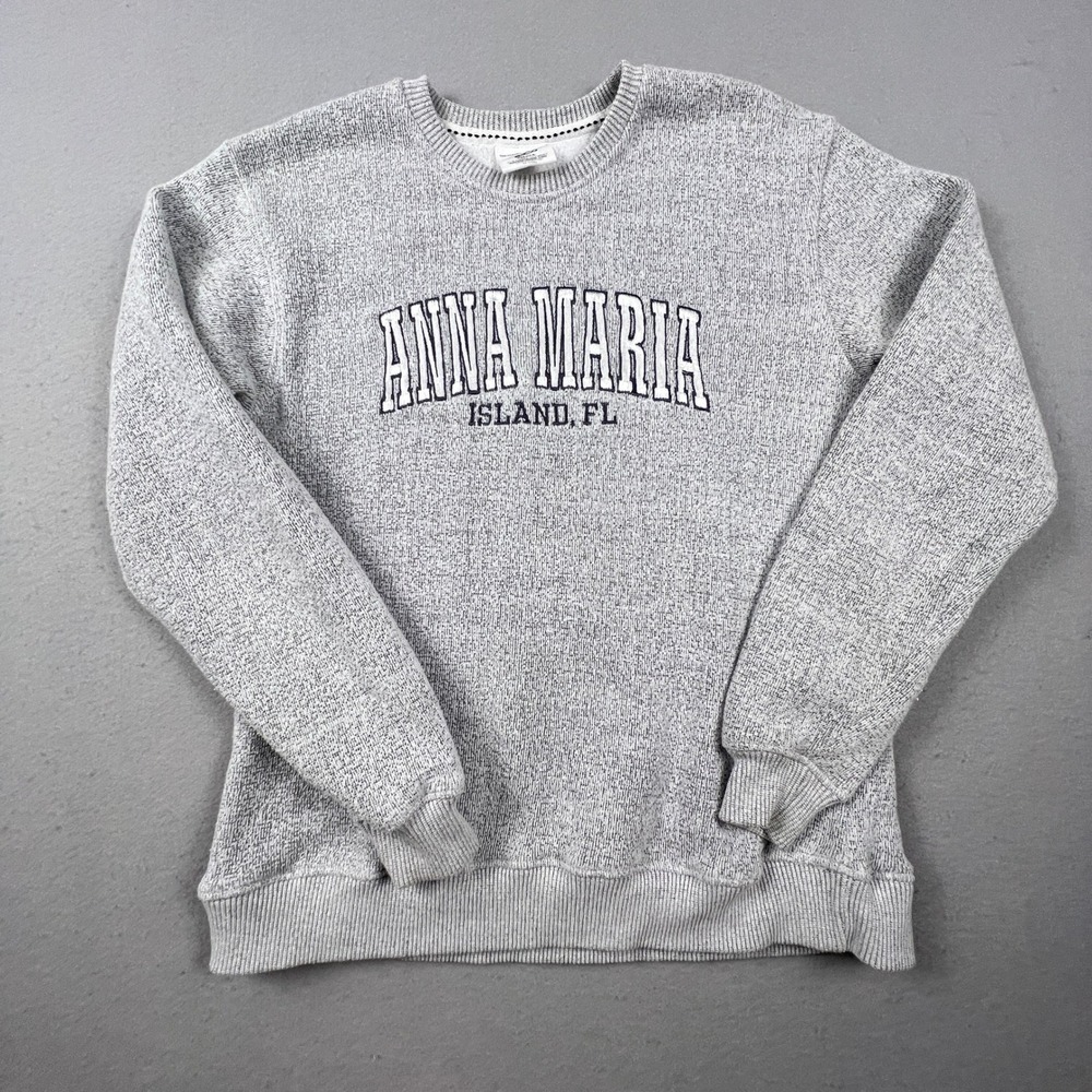 Pacific & Co Sweatshirt Mens S Gray Anna Maria Island FL Embroidered Pullover